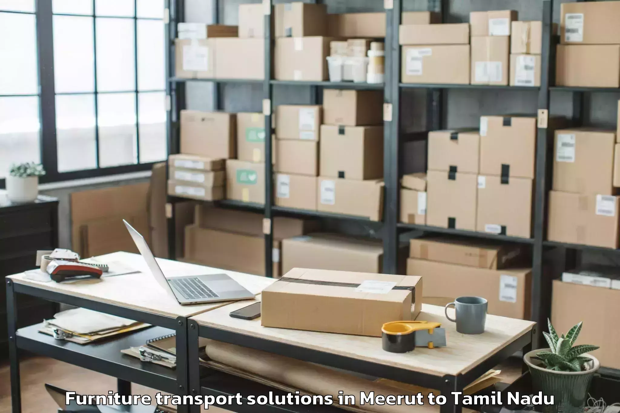 Professional Meerut to Palavakkam Furniture Transport Solutions